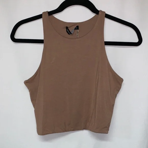 Naked Wardrobe Tan Cropped Tank - Picture 1 of 8